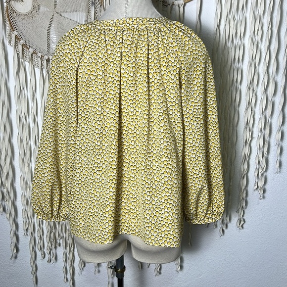 Boden Polly Marigold Yellow Crescent Print Peasant Blouse M/L - Picture 4 of 13